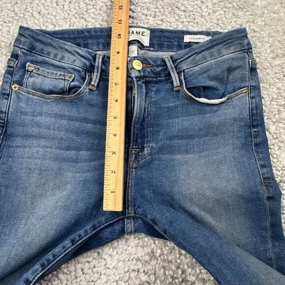 FRAME Le Crop Mini Boot Jean Raw Hem Austin Wash - Picture 9 of 11
